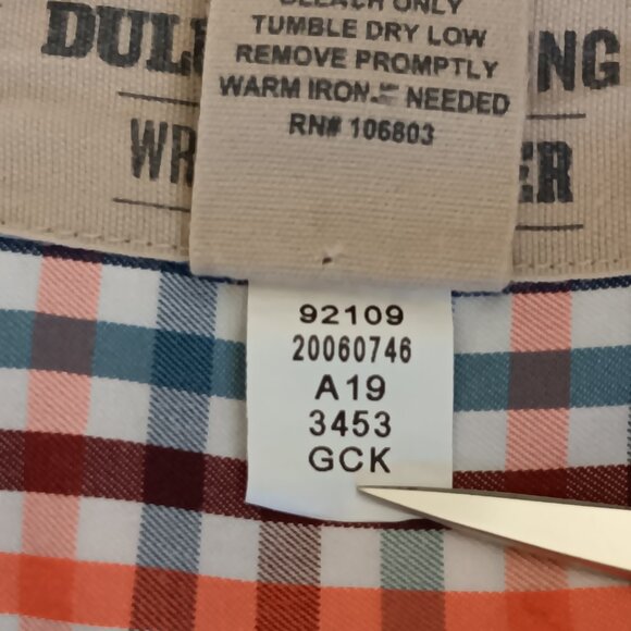 Duluth Men's Gray Check Wrinklefighter Relaxed Fit Short Sleeve Shirt Size L - Picture 11 of 12